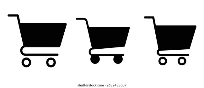 Coleção de vetor ícone carrinho de compras isolado no fundo branco. Comprar, mas, carrinho, ícone de varejo vetor 