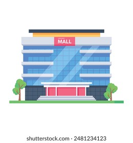 Collection of Shopping Centers Isometric Icons

