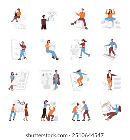 Collection of Shopping Flat Style Illustrations 

