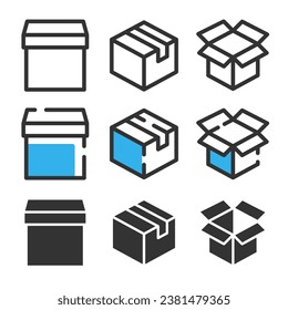 collection of shopping icons with three styles
