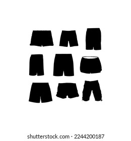 conjunto de iconos de pantalones cortos de colección diseño creativo