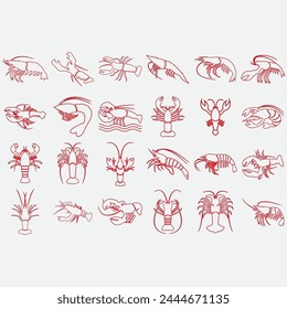 Collection of shrimp logo vector images