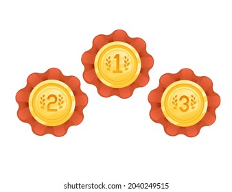 Collection of sign or medallion awards vector illustration on white background