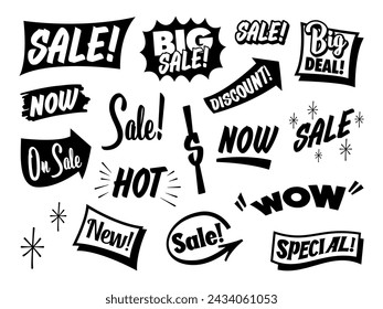 Collection of sign painters sale label for design promotion media