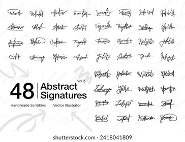 collection of signature doodles for design needs