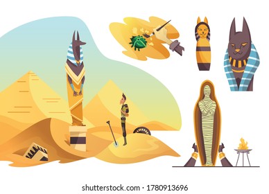 Collection of signs Egyptian archaeology. Various