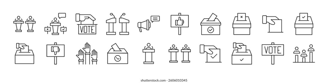Collection of Signs of Election for apps, web sites, banners, infographics and other types of design 