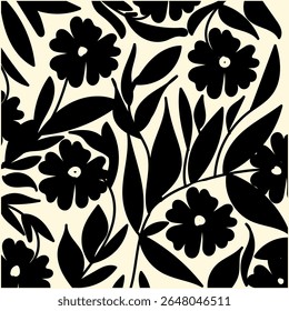 Coleção de silhueta ícone de flor preta, Conjunto de flores botânicas abstratas. Projeto floral de botânica vetorial.