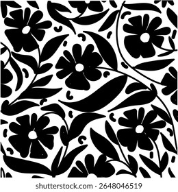 Coleção de silhueta ícone de flor preta, Conjunto de flores botânicas abstratas. Projeto floral de botânica vetorial.