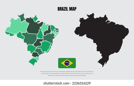 Collection of silhouette Brazil maps design vector. Brazil maps design vector