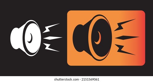 a collection of silhouette color sound speaker logo images, suitable for logo design and musical instruments or sound system equipment products

