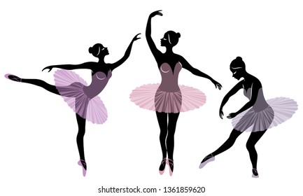 Collection Silhouette Cute Lady She Dancing Stock Vector (Royalty Free ...