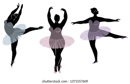 Collection Silhouette Cute Lady She Dancing Stock Vector (Royalty Free ...