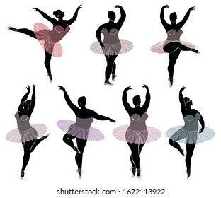 Silhouette Cute Lady She Dancing Ballet Stock Vector (Royalty Free ...