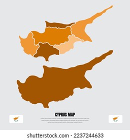 Collection of silhouette Cyprus maps design vector. Cyprus maps design vector