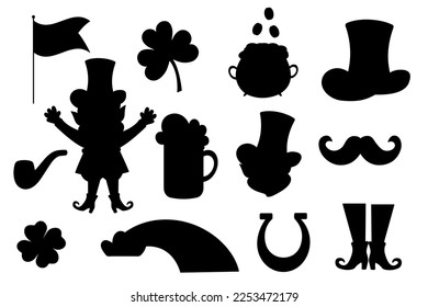 Collection of silhouette elements for St. Patrick's Day. Vector