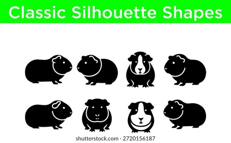 Sammlung von Silhouette Meerschweinchen
