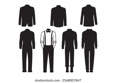 Collection of Silhouette Men's Formal and Casual Outfits