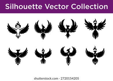 Kollektion von Silhouetten-Vektorvögeln einzeln auf weißem Hintergrund