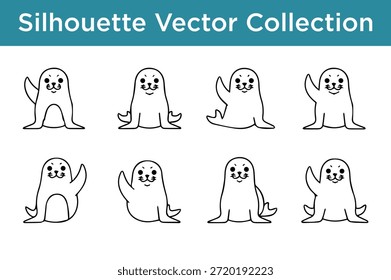 Colección de fantasmas de Vector de silueta aislados sobre fondo blanco