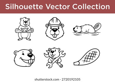 Collection of silhouette vector images isolated on white background
