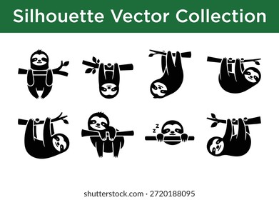 Collection of silhouette vectors isolated on white background