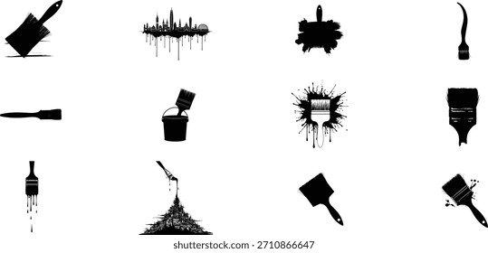 Colección de objetos silueteados sobre un fondo blanco para proyectos de diseño creativo