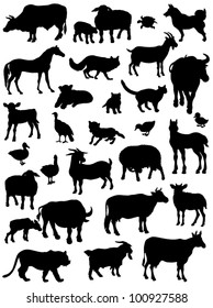 Collection of silhouettes of animals