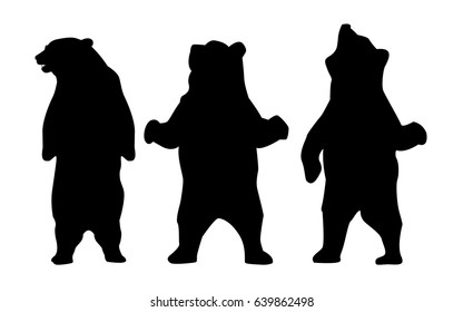 Collection of silhouettes of bears. Bear Silhouette Animal