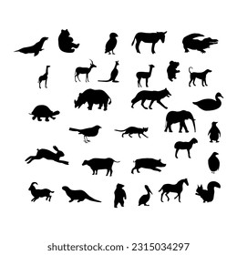 Collection of silhouettes of birds. Birds silhouettes vector on isolated background.