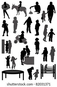 Collection of silhouettes of children