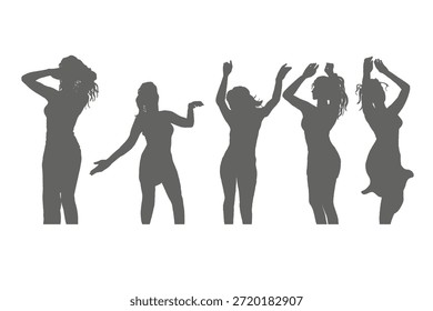 colección de siluetas de mujeres bailando sin fondo