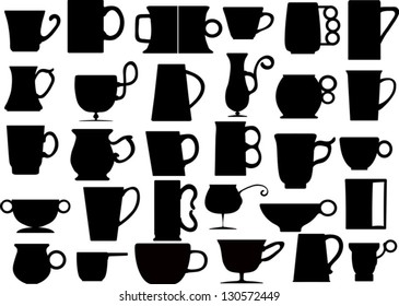 Collection of silhouettes of different cups.