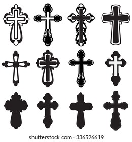 Collection of silhouettes of different kinds of creeds