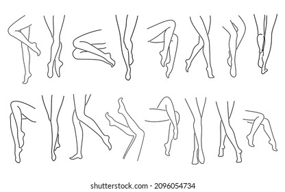 Collection Silhouettes Human Legs Leaves Modern Stock Vector (Royalty ...