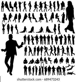 collection of silhouettes of a man and a woman