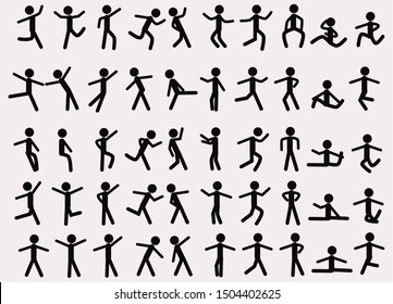 collection of silhouettes of men sign on white background. Silhouette vector illustration use for your project.