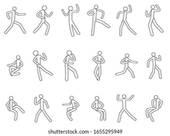 Collection of silhouettes of men sign on white background. Silhouette vector illustration use for your project.