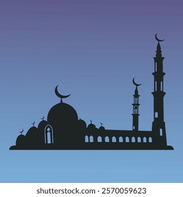 Collection of silhouettes of Muslim cities for architectural or historical design purposes