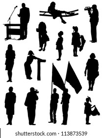 Collection of silhouettes of people