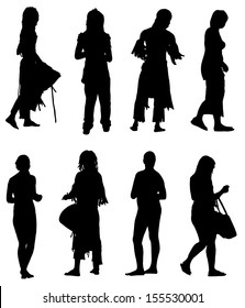 Collection of silhouettes of people