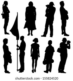 Collection of silhouettes of people 