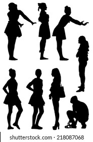 Collection of silhouettes of people 