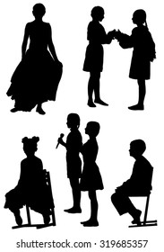 Collection of silhouettes of people