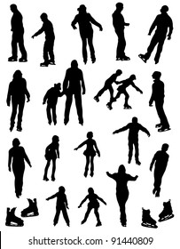 Collection of silhouettes of people on the fads