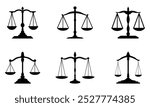 Collection of silhouettes scales justice different shape