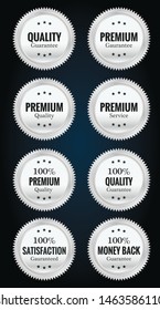 Collection of silver badges and labels retro design