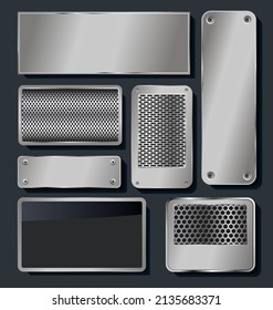 collection of silver and black plates modern style