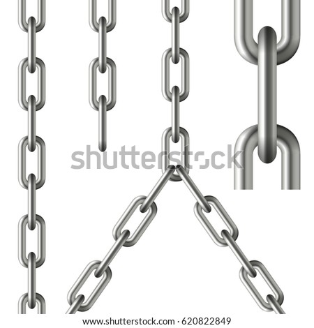 collection of silver chains with seamless chain, links and one connection