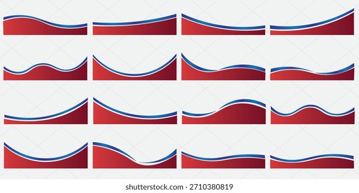 colección de adornos de borde de línea de oro rojo plateado. divisor de Vector para póster, tarjeta de felicitación, folleto, Anuncio, carta.